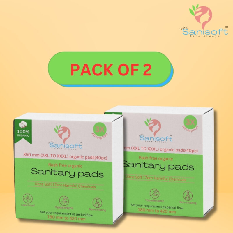Sanisoft 350 mm organic cotton pads (XXL/XXXL)/ (80Pc)