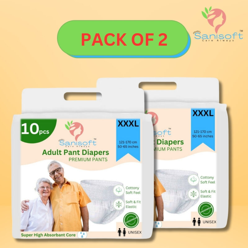 Sanisoft Premium Adult Diaper Pant Style (Pull Up) – Triple Extra Large Size (XXXL)-20 Pc